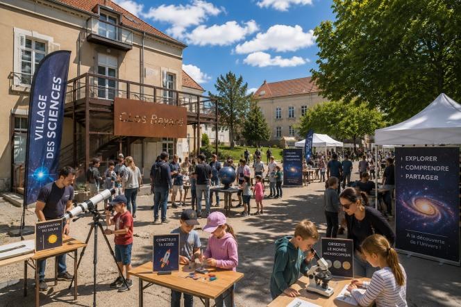 Le Village des Sciences du CELEST'IVAL au Clos Bayard : stands, télescope et ateliers en plein air